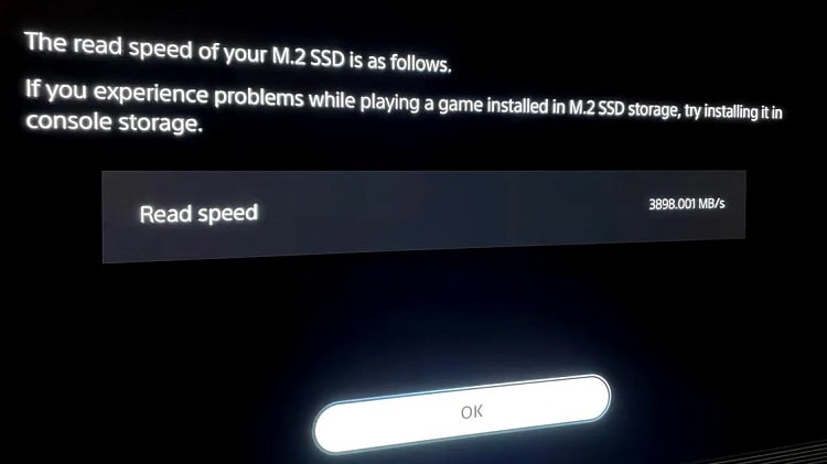 PS5, düşük hızlı SSD
