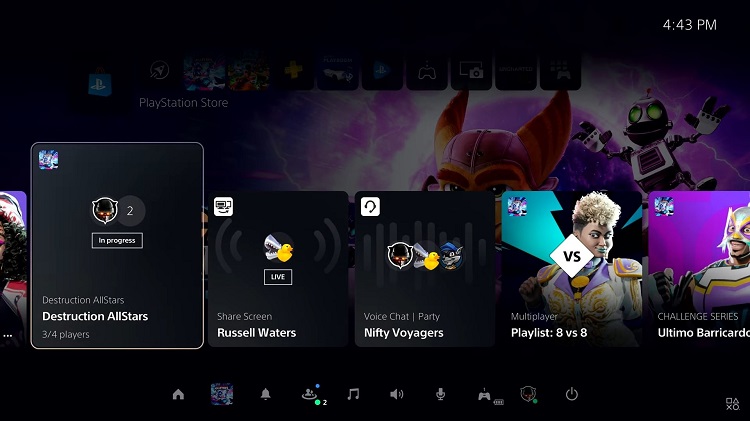 PS5, kullanıcı arayüzü