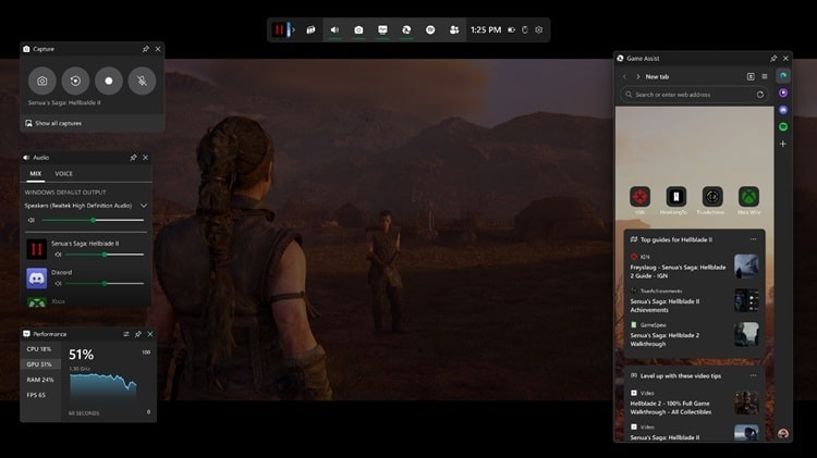Microsoft Edge Game Assist, oyun yardımı
