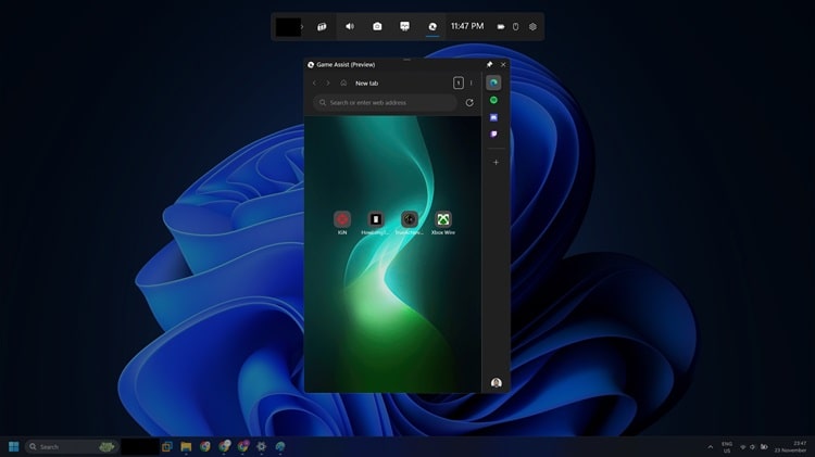 Microsoft Edge Game Assist, oyun yardımı